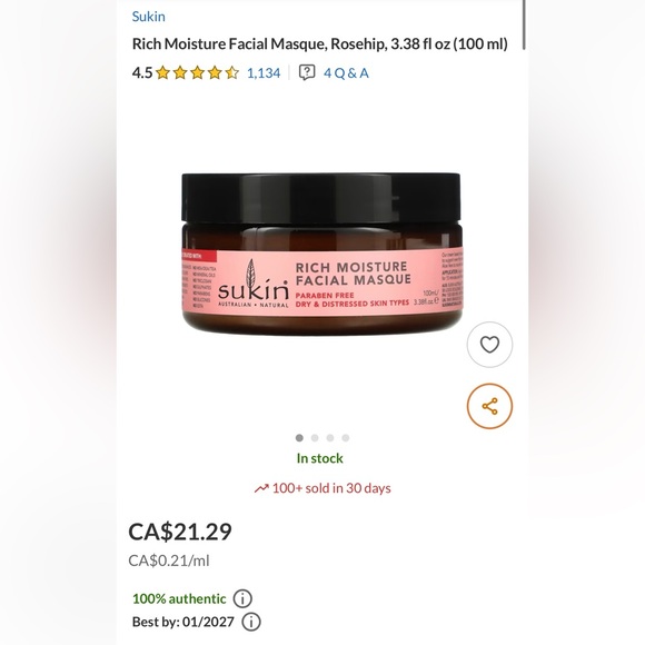 Sukin Facial Masques x3 100ml/ 3.38oz each Natural - Picture 1 of 3